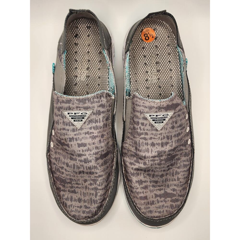 Mens 8.5W Columbia PFG Slip On Fishing Boat Shoes Bahama Vent Relaxed Gray/ Blue - Picture 9 of 9
